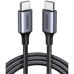 UGREEN Gevlochten USB-C naar USB-C Kabel 60W PD Charge 1 Meter Zwart