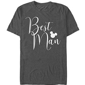 Disney Unisex Micky & Friends-Best Man, Melange Black, S, Melange Black