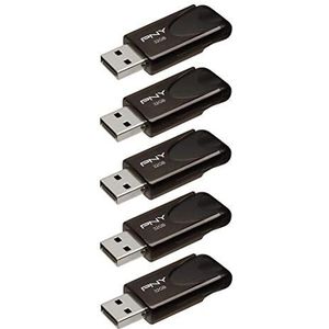 PNY Attaché P-FD32GX5ATT4-EF USB-stick 2.0, 32 GB, zwart, 5 stuks