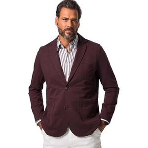 JP 1880 Sweatsakko, Flamm-sweatshirt, revers, opgestikte zakken, herenjassen, Aubergine