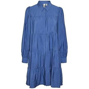 YAS YAS Pala Ls Shirt Dress S. Noos Hemdjurk voor dames, vederblauw.