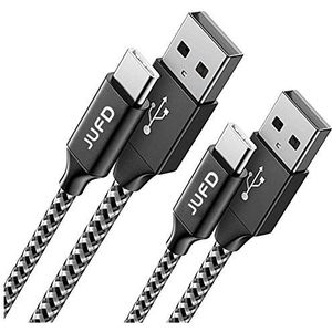 JUFD USB type C-kabel, gevlochten nylon type C en snellaadkabel, Fast Charge Sync voor Samsung S9/S8/SNote8, Huawei P20, P10, Mate10, Nova2, Honor8, 9, View10
