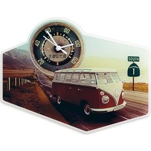 BRISA VW Collection Retro Vintage wandklok VW T1 Bulli bus nostalgie van acrylglas (snelweg 1)