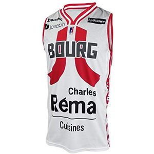 JL Bourg Officieel shirt voor kinderen 2019-2020 – basketbal – kinderen, Wit.