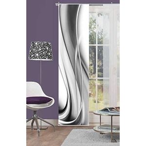 Home Fashion Decoratief schuifgordijn, digitale print ""Onda"", polyester, grijs, 245 x 60 cm