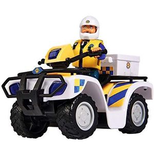 Simba - 109251093 – Brandweerman Sam – politie-quad met figuur Malcolm en accessoires – seizoen 12 – vanaf 3 jaar