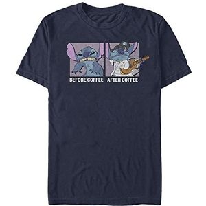 Disney Lilo & Stitch Coffee Organic T-shirt, uniseks, korte mouwen, marineblauw, XXL, marineblauw