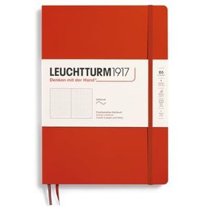 LEUCHTTURM1917 370306 notitieboek met zachte omslag, 123 genummerde pagina's, rood met stippen (B5)