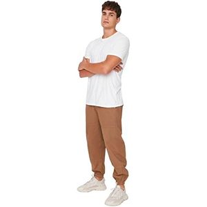 Trendyol Pantalon ample à taille normale pour homme, camel, 16