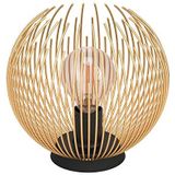 EGLO Venezuela bedlamp, ronde tafellamp, tafellamp van goudkleurig en zwart metaal, decoratieve verlichting voor woonkamer en slaapkamer, E27 fitting