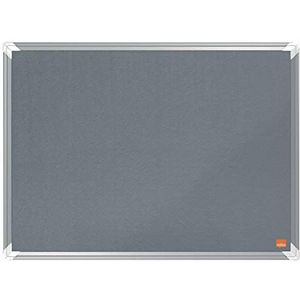 Nobo Prikbord vilt, 600 x 450 mm, aluminium frame, wandmontage door de hoeken, Premium Plus, grijs, 1915194