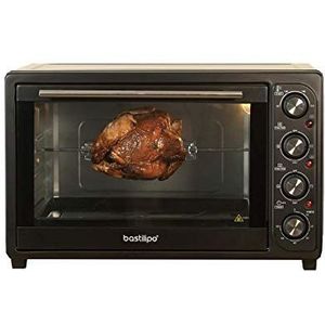 Bastilipo Neaples Black Oven, 45 liter, 2000 W, 4 posities, convectie, rasp, zwart