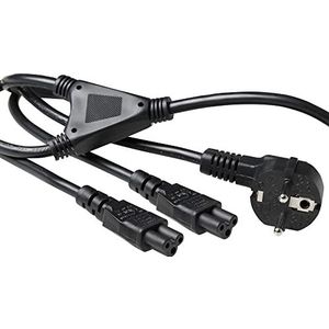 ACT Netsnoer 3-polig 1,80 m CEE7/7 + 2x C5 Y C5 stroomkabel stroomkabel type F voor laptop AK5208