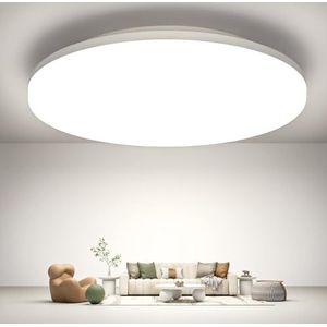 LEDYA Led-plafondlamp voor badkamer, 18 W, 1600 lm, plafondlamp, woonkamer, 5000 K, voor slaapkamer, keuken, balkon, hal, koudwit, Ø 22 cm