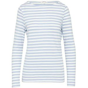 s.Oliver T-shirt met lange mouwen van gevlamd garen met boothals, Lichtblauw, 48