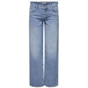 ONLY Onlbrenda Low Wide Dnm Cro158 Noos Damesjeans (1 stuk), Medium licht denim blauw