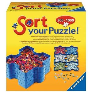 Ravensburger - Puzzelaccessoires voor kinderen en volwassenen - Puzzelsorteerder - 6 plastic sorteerbakken - voor puzzels van 300 tot 1000 stukjes - 17934