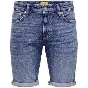 ONLY & SONS Onsply Dbd 8773 Tai Dnm Noos Shorts voor heren, Donkerblauw denim