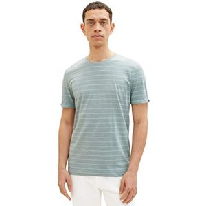 TOM TAILOR 1037992 T-shirt met strepen voor heren, 1 stuk, 32472 - Ice Blue White Inject Stripe