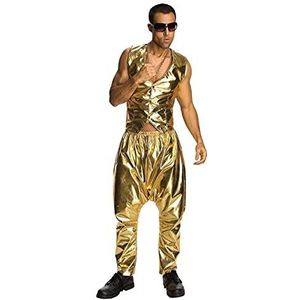 Rubie's Disco Mc Officieel vest, voor volwassenen, goud, maat M