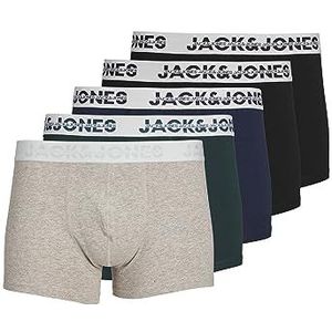 Jack & Jones Dallas Logo Trunk Boxershorts voor heren (5 stuks), Beige - Groen - Blauw - Zwart - Wit