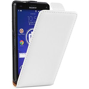 deinPhone Sony Xperia Z3 Compact gecoat leer flip case cover beschermhoes wit