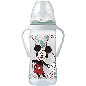 Tigex Babyfles met 3 snelheden met afneembare handgrepen, 6 maanden, 300 ml, siliconen speen, anti-koliek, BPA-vrij, Disney Mickey Mouse
