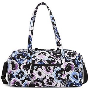 Vera Bradley Signature damestas van katoen, eenheidsmaat, Plum viooltjes gerecycled katoen, Reistas van katoen, middelgroot