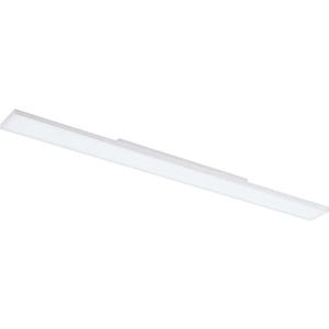 EGLO Connect Turcona-C 1 Led-plafondlamp, van staal, aluminium en kunststof wit, met afstandsbediening, warm wit - koud wit RGB dimbaar, LED-paneel 120 x 10 cm