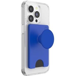 PopSockets Portefeuille pour téléphone avec prise en main extensible, porte-cartes de téléphone, compatible avec chargeur sans fil, portefeuille compatible avec MagSafe, Into The Woods – Cobalt