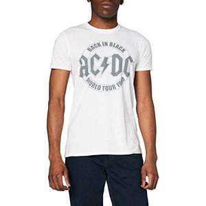 AC/DC Back In Black Tour embleem heren T-shirt, wit (wit), L, Wit (wit wit)