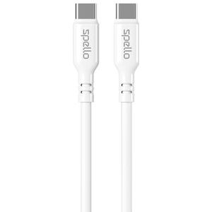 Spello USB-C naar USB-C kabel wit opladen en synchroniseren 60W voeding 480Mbps gegevensoverdracht 1m voor Apple iPhone 15 wit