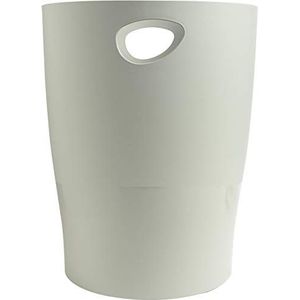 Exacompta ECOBIN 45306D prullenbak 15 liter met handgrepen, elegant en robuust, in modern design, grijs