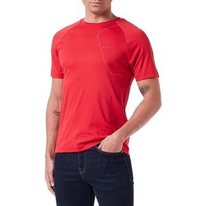 BOSS Thilix T-shirt en coton pour homme avec finition menthe poivrée et impression chatoyante, rouge, S