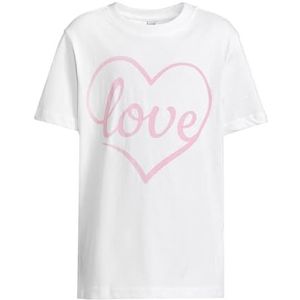 Urban Classics Uck7919a - T-shirt met korte mouwen - Love Heart & Flying Butterfly T-shirt voor meisjes (1 stuk), Wit + Marshmallow