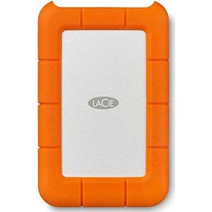 LaCie Rugged Mini, 1 TB, draagbaar, 2,5 inch, externe harde schijf voor pc en Mac, schokbestendig, val- en drukbestendig, oranje (LAC301558), oranje