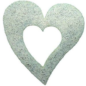 Petra's Bastel News 70 harten met uitsnijding, 35 mm, 1 mm glittervilt, kleur wit, fliz, 18 x 12 x 3 cm
