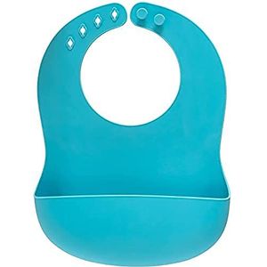 Reer Eat'n Tidy 25033 siliconen babyslabbetje met opvangbak, vaatwasserbestendig, blauw