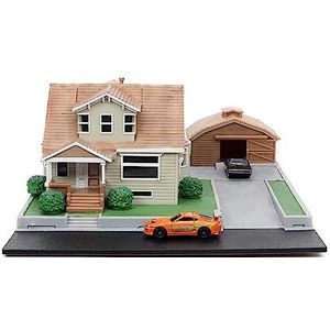 Jada - Garagehuis van Toretto Fast & Furious, Playset Diorama, inclusief twee nano-voertuigen, verzamelbare voertuigen (253203081)