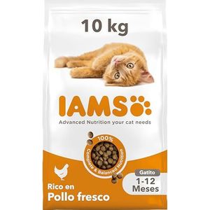 IAMS Vitality - Super Premium droogvoer kittens – smakelijke complete uitgebalanceerde – bevordert groei en vitaliteit – met verse kip – zonder GMO kleurstoffen met kunstmatige aroma – hersluitbare