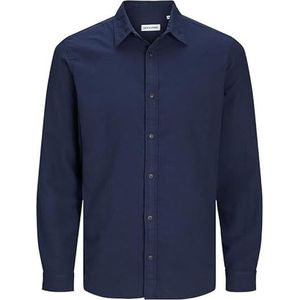 JACK & JONES Jjjoshua Fall Flannel Shirt Ls Vrijetijdshemd voor heren (1 stuk), Marineblauwe blazer, details: effen