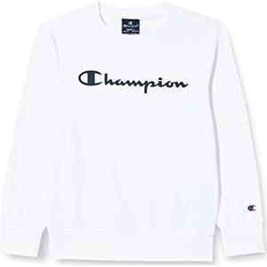 Champion Legacy American Classics Ultra Light Powerblend Terry Logo Crewneck Sweatshirt voor kinderen en tieners, Wit.