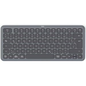 Hama Draadloos toetsenbord (toetsenbord voor meerdere apparaten met radio/Bluetooth voor pc, smartphone, tablet, klein, met batterijen, stille toetsen, multimedia-toetsen, Duitse QWERTZ-lay-out) zwart
