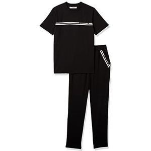 JACK & JONES Jacbasic Ss Tee And Pants Giftbox T-shirt voor heren, Zwart/details: zwarte broek
