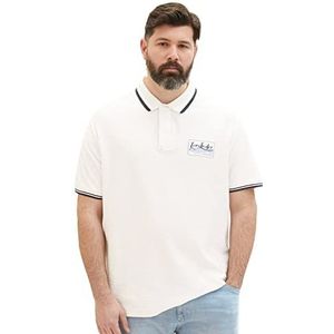 Tom Tailor 1038575 Poloshirt voor heren, grote maat, 10332 Off White