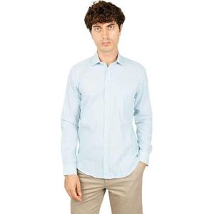 Bonamaison Comfort Fit shirt met lange mouwen button down shirt heren, blauw, XXL, Blauw