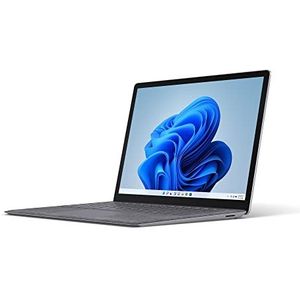 Microsoft Surface Laptop 4 – laptop (Windows 11, 13,5 inch touchscreen, AMD R5se-processor, 8 GB RAM, 256 GB SSD, Frans AZERTY-toetsenbord) – platina, Alcantara-afwerking