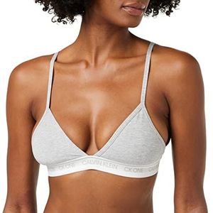 Calvin Klein De driehoek bralette is niet gevoerd met ton-sur-ton logo - 48% modal, 40% polyester, 12% elastaan - Ontworpen voor comfort - Sportbeha voor dames, grijs.