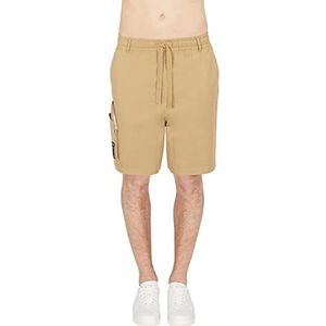 Armani Exchange Cargo Side Zip Pocket Shorts Heren, Beige