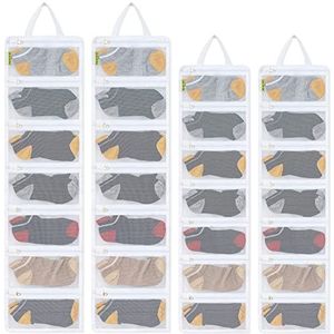 4 stuks waszakken voor sokken, netsokken voor wasmachine, grote hangende waszak voor sokken, ondergoed, beha, lingerie, reisorganisator, 4 stuks